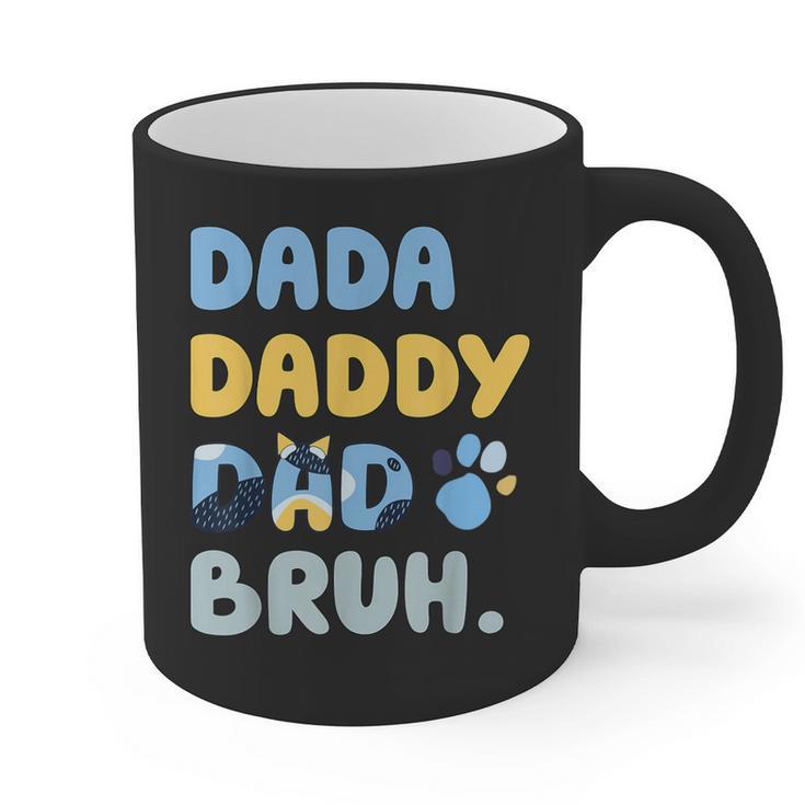 Dada Daddy Dad Bruh Fathers Day Blue Dog Graphic Print Coffee Mug