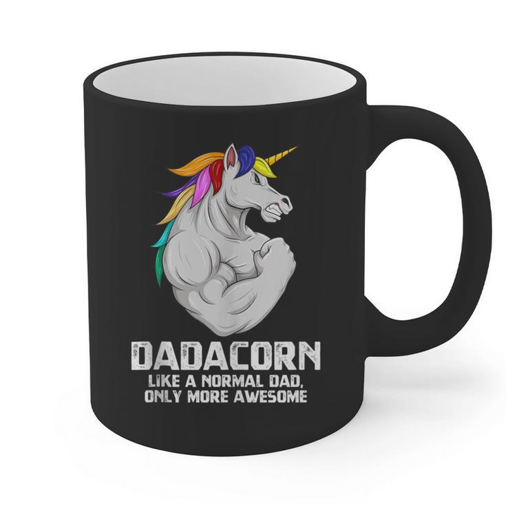 Dadacorn Muscle Dad Unicorn Fathers Day Graphic Print Coffee Mug