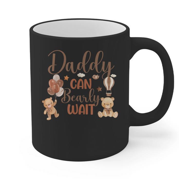 Daddy Can Bearly Wait Bear Gender Neutral Boy Baby Shower Graphic Print Coffee Mug