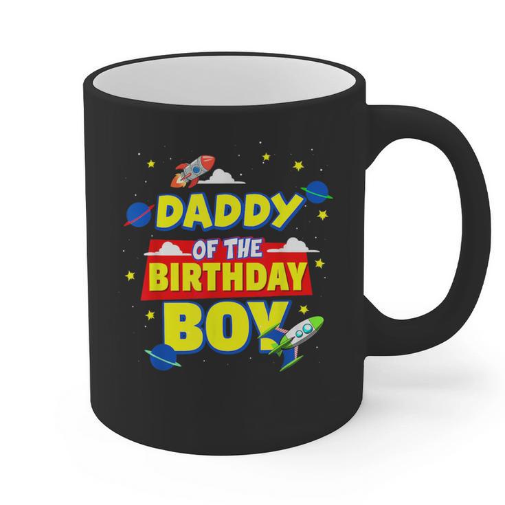 Daddy Of The Birthday Astronaut Boy Outer Space Theme Party Graphic Print Coffee Mug