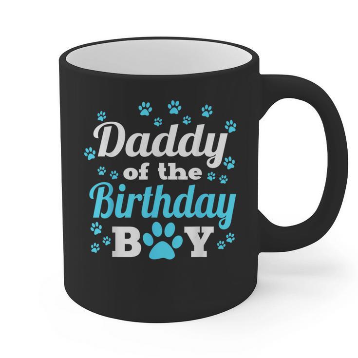 Daddy Of The Birthday Boy Dog Paw Bday Party Celebration Small Graphic Print Coffee Mug