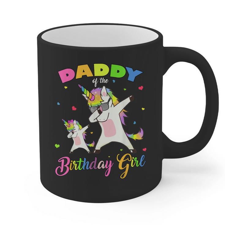 Daddy Of The Birthday Girl Dabbing Unicorn Princess And Dad Graphic Print Coffee Mug