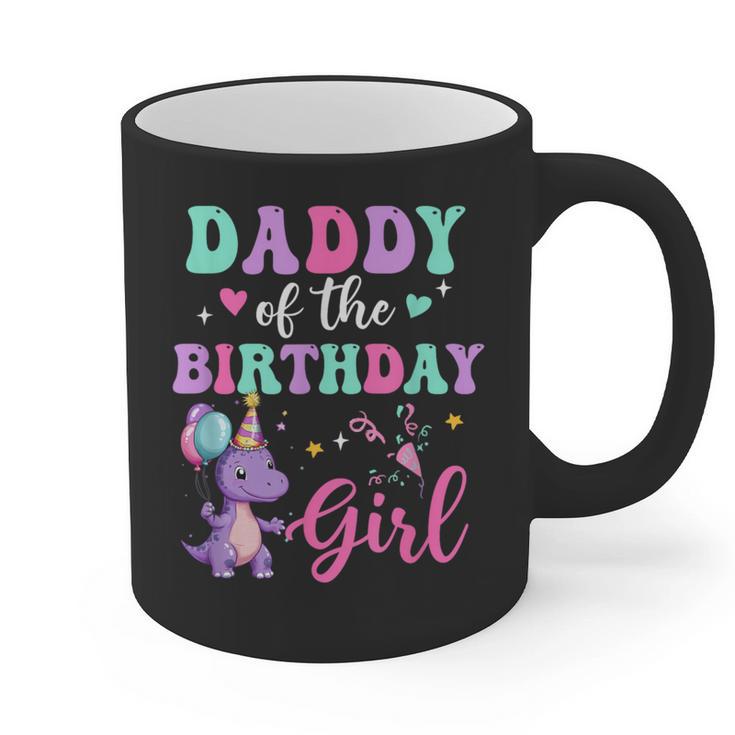 Daddy Of The Birthday For Girl Dinosaur T-Rex Party Family Graphic Print Coffee Mug