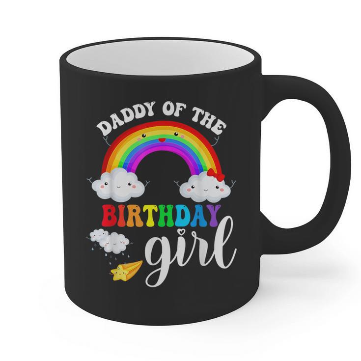 Daddy Of The Birthday Girl Rainbow B-Day Matching Family Graphic Print Coffee Mug