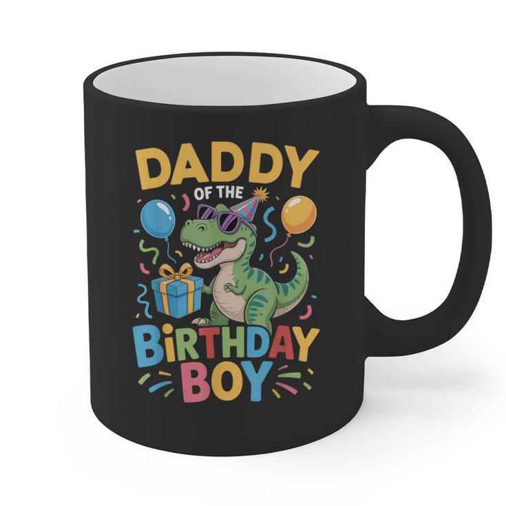 Daddy Of The Birthday Party Outfit Dinosaur Squad Dad Graphic Print Coffee Mug