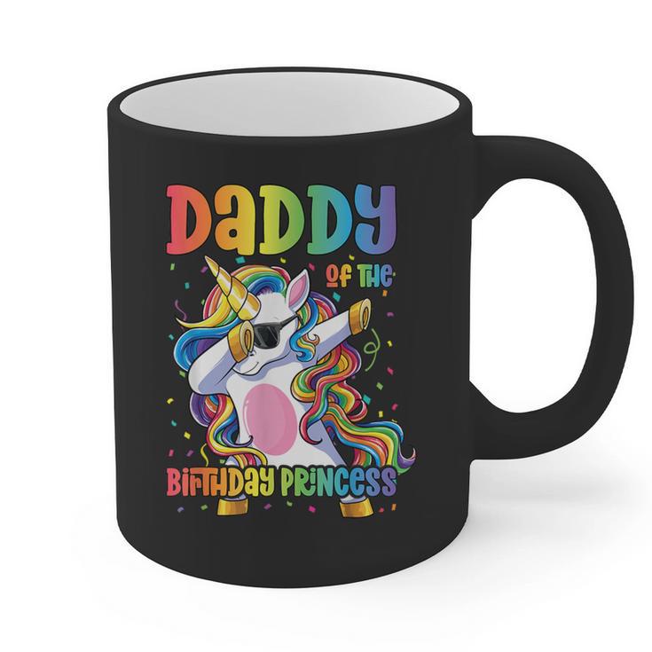 Daddy Of The Birthday Princess Girl Dabbing Unicorn Dad Graphic Print Coffee Mug