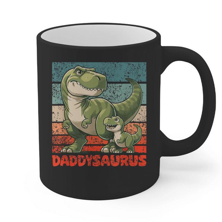 Daddysaurus Father's Day Best Dad T-Rex Papa Graphic Print Coffee Mug
