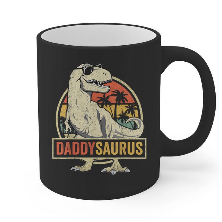 Daddysaurus Shirt T-Rex Dad Dinosaur Graphic Print Coffee Mug