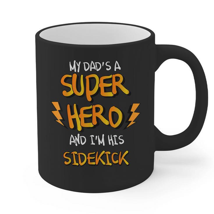 My Dads a Superhero Shirt Cool Kids T Shirt Graphic Print Coffee Mug