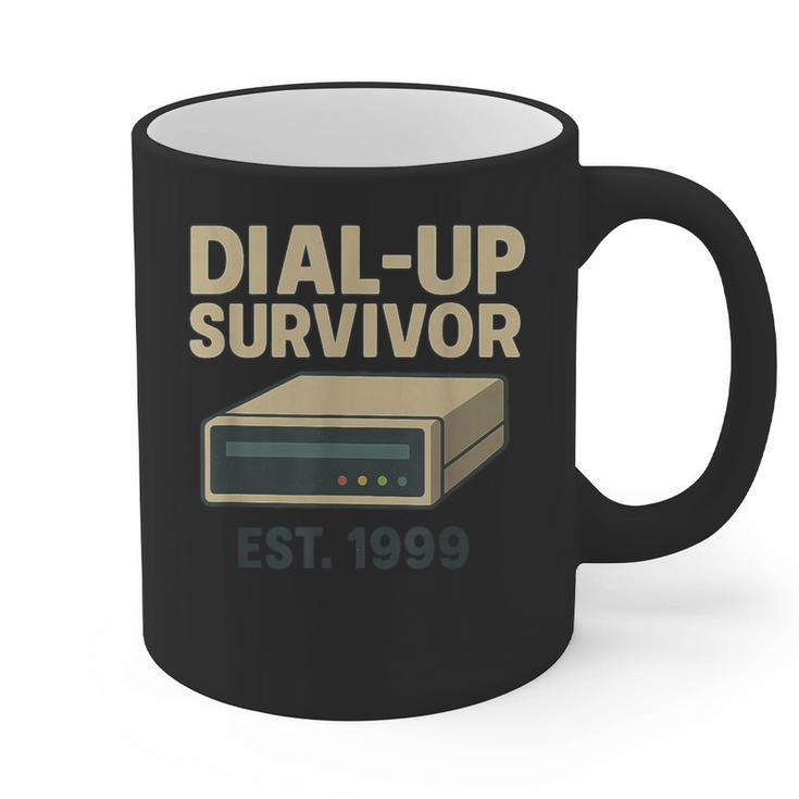 Dial Up Survivor Retro 90s Internet Nostalgia Graphic Print Coffee Mug Dial Up Survivor Retro 90s Internet Nostalgia Graphic Print Coffee Mug