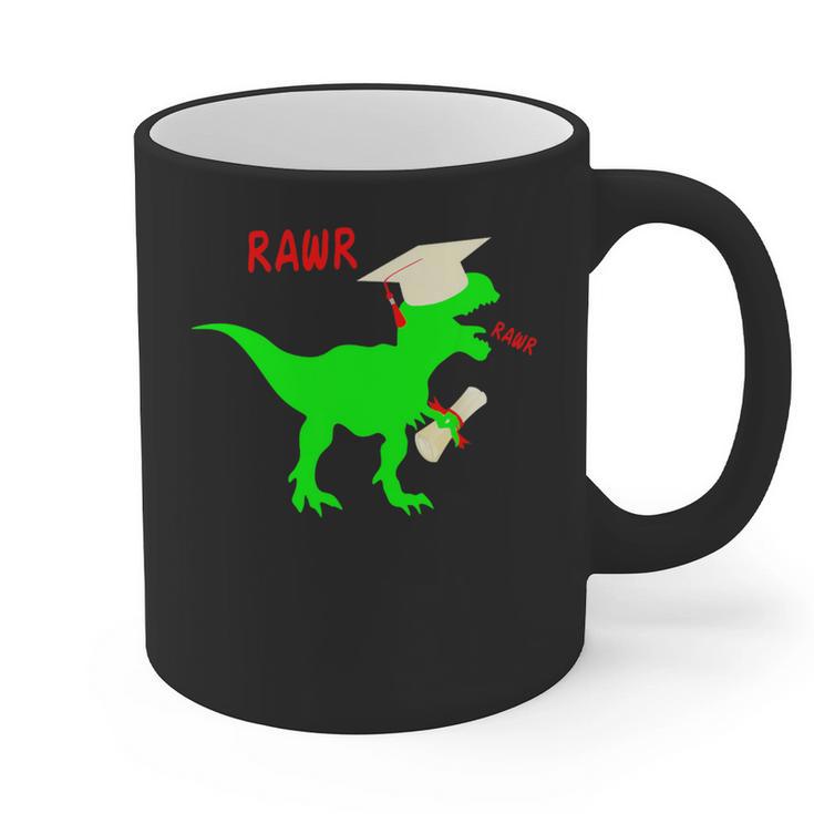 Dinosaur Rawr Diploma Grad Graduate Graduation Graphic Print Coffee Mug
