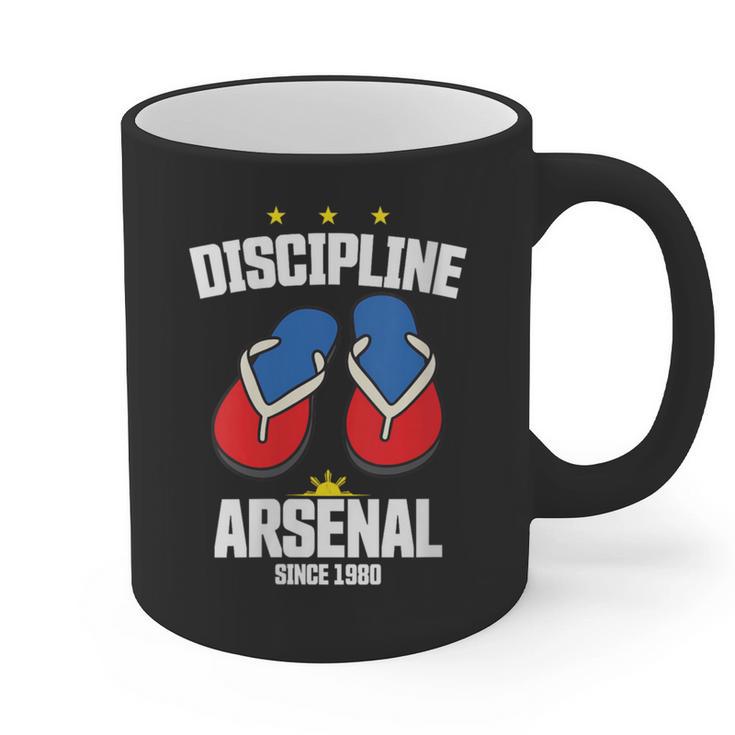 Discipline Arsenal Pinoy Nostalgia Filipino Tsinelas Graphic Print Coffee Mug