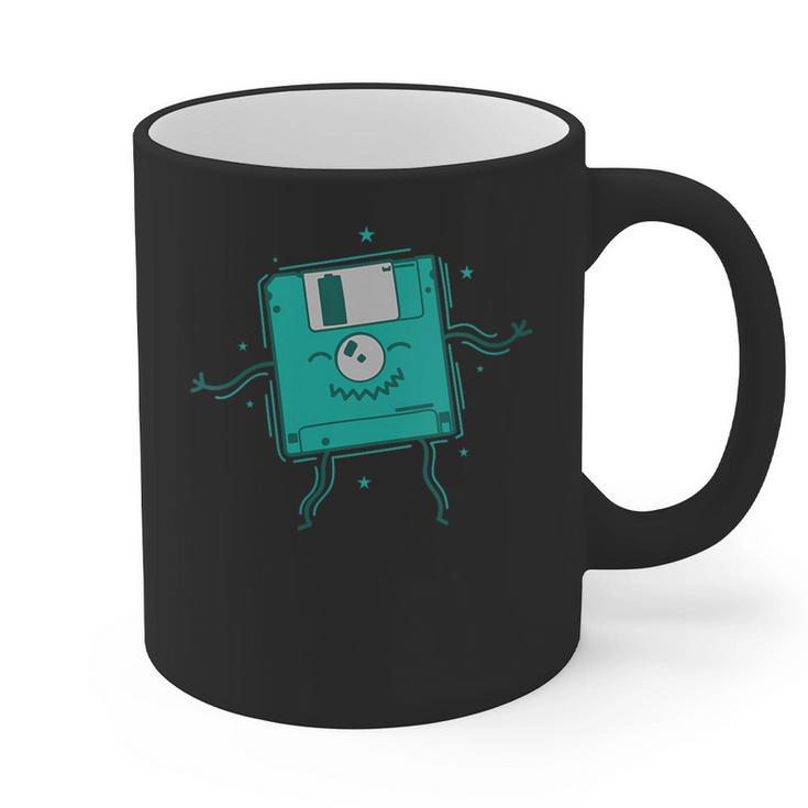 Diskette Dances Retrospec Memory Module Data Carrier Graphic Print Coffee Mug
