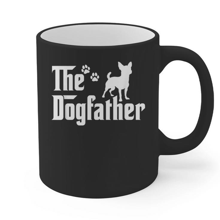 The Dogfather Tee Dad Dog Lover Chihuahua Graphic Print Coffee Mug