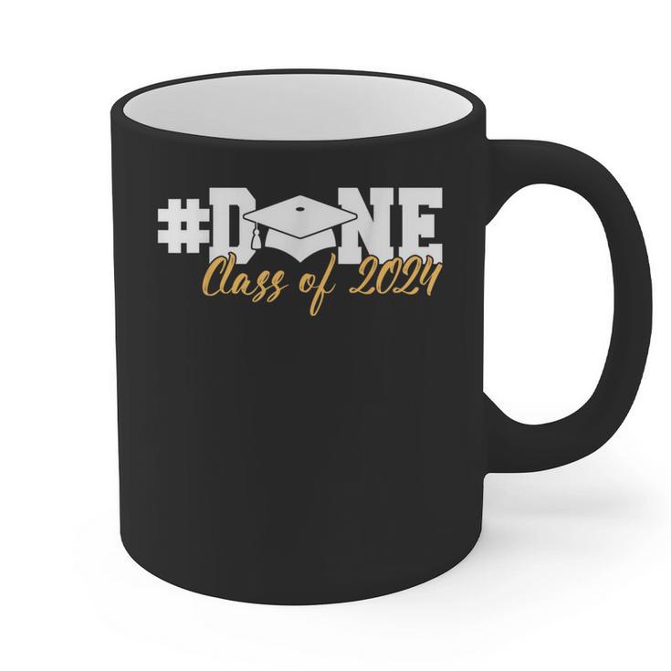DONE Class Of 2024 Graduation For Her Him Grad Senior 2024 Graphic Print Coffee Mug