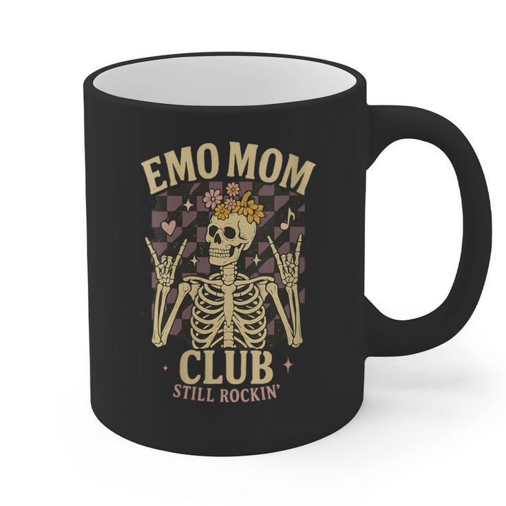 Emo Mom Club Still Rockin Skeleton Nostalgia Women Mother Graphic Print Coffee Mug