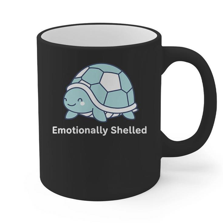 Emotionally Shelled Turtle Introvert Turtle Tee Graphic Print Coffee Mug