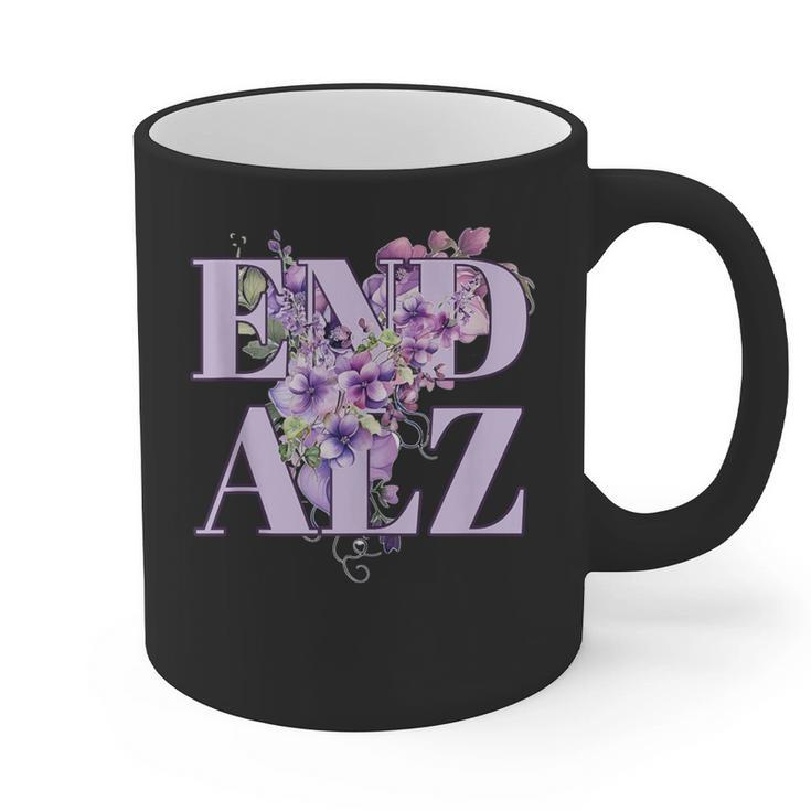 End ALZ Floral Dementia Memory Loss Alzheimer Awareness Graphic Print Coffee Mug