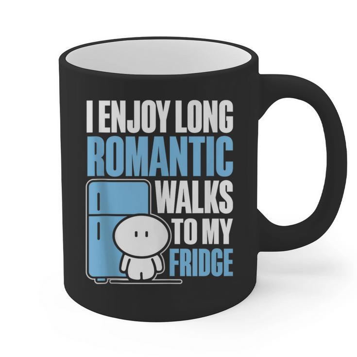 I Enjoy Long Romantic Walks To My Fridge Introvert Graphic Print Coffee Mug