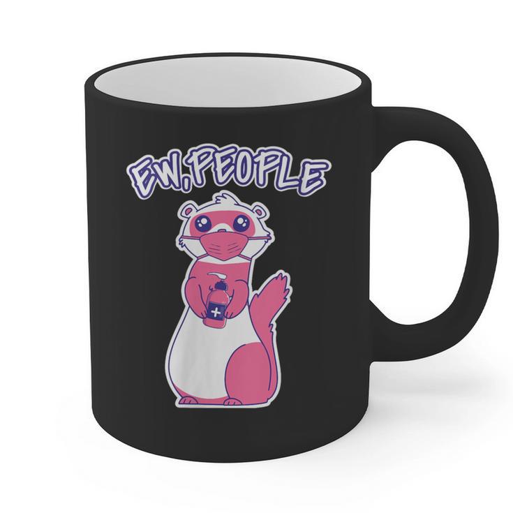 Ew People Introvert Ferrets Saying Mask Ferret Graphic Print Coffee Mug