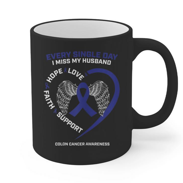 Faith Hope Love In Memory Of Husband Colon Cancer Awareness Graphic Print Coffee Mug