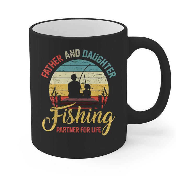 Father Daughter Fishing Partner For Life Retro Matching Dad Graphic Print Coffee Mug