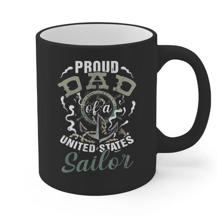 Fathers Day Proud Dad Of A United States Anchor Sailor Graphic Print Coffee Mug