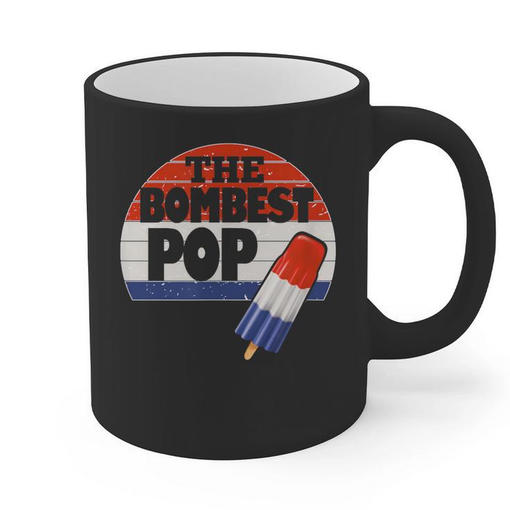 Fathers Day Shirt Cool Dad Bombest Pop Retro 80s Dad Graphic Print Coffee Mug