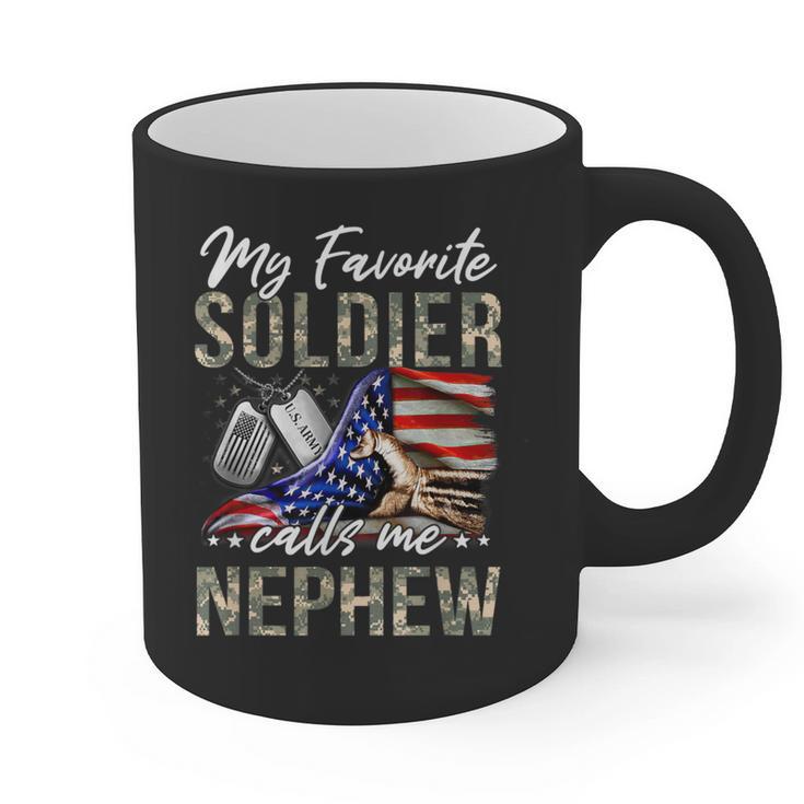 My Favorite Soldier Calls Me Nephew Army Graduation Nephew Graphic Print Coffee Mug