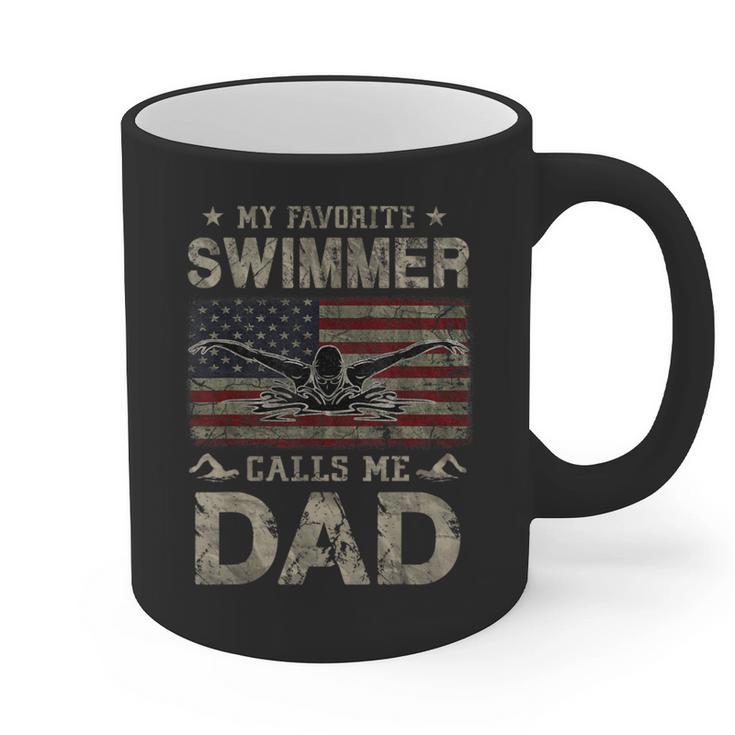 My Favorite Swimmer Calls Me Dad Fathers Day Graphic Print Coffee Mug