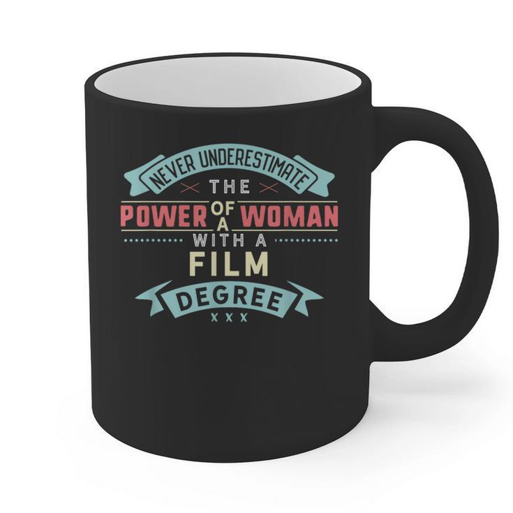 Film Degree Major Shirt Strong Woman Graduation Graphic Print Coffee Mug