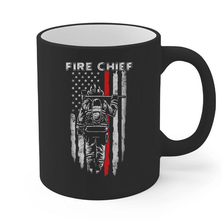 Fire Chief American Flag Gifts For Fire Chief Dad Grandpa Graphic Print Coffee Mug