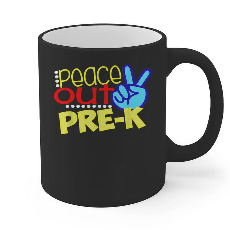 First Day Of School Shirt Peace Out Pre-K Graduation Kids So Graphic Print Coffee Mug