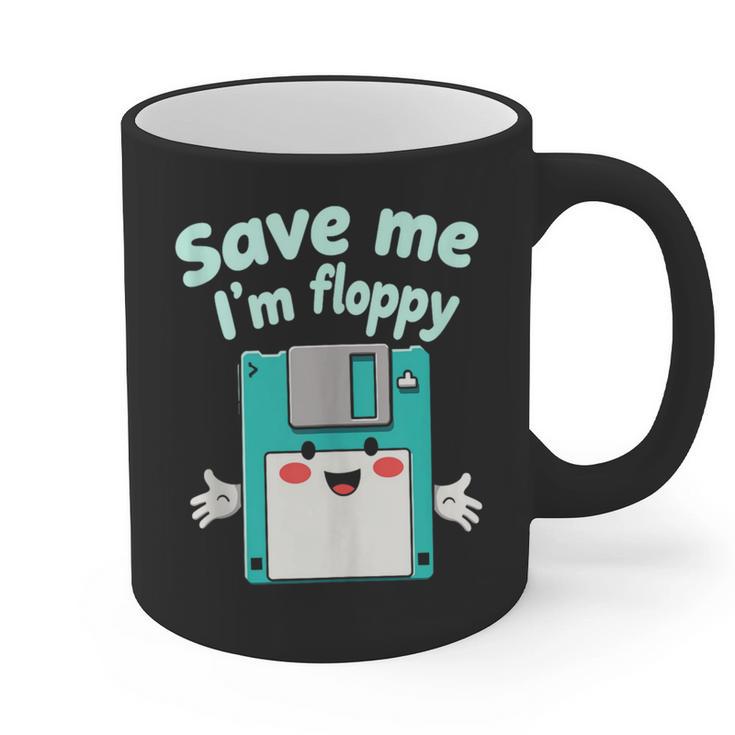 Floppy Disk Retro Tech Nostalgia Old School Computing Humor Graphic Print Coffee Mug