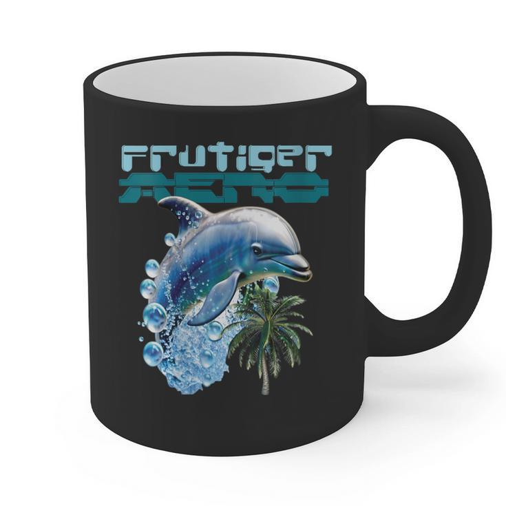 Frutiger Aero Splashy Dolphin Y2k Aesthetic Graphic Graphic Print Coffee Mug