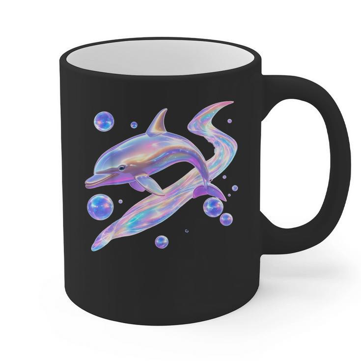 Frutiger Aero Y2K Chrome Dolphin Graphic Print Coffee Mug