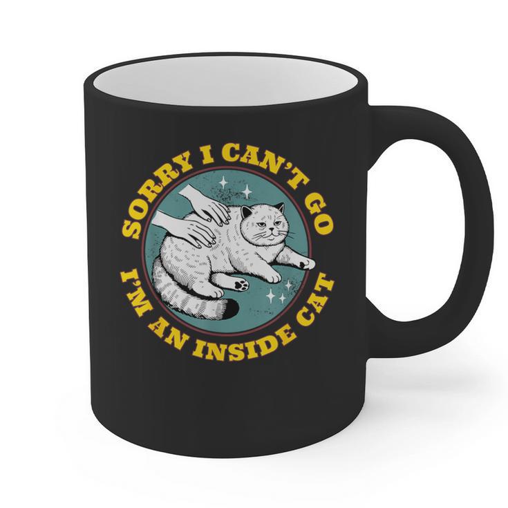 Funny Introvert Cat I Can't Go I'm An Inside Cat Homebody Graphic Print Coffee Mug