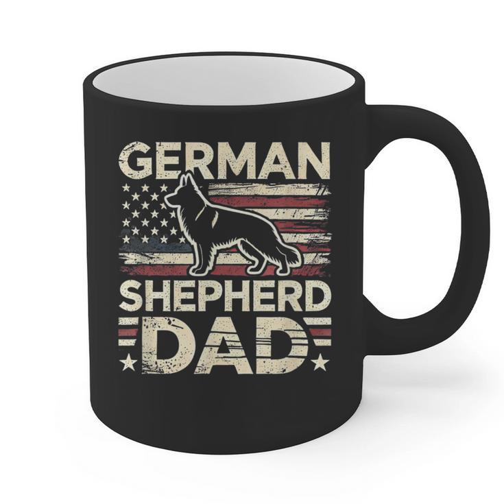 German Shepherd Dad Shirt American Flag German Shepherds Graphic Print Coffee Mug