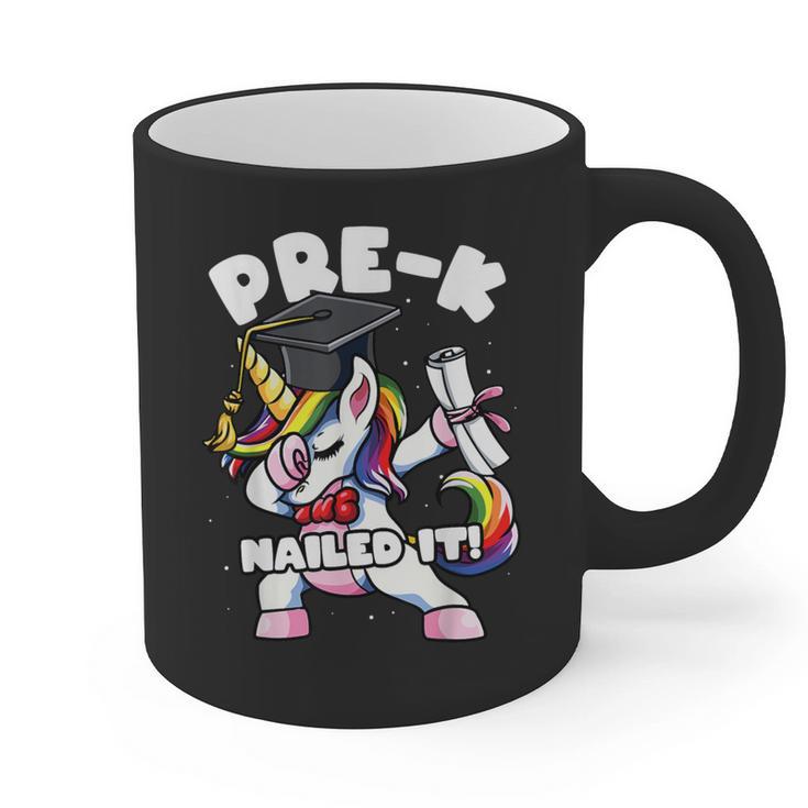 Girls Dabbing Unicorn Pre-K PreSchool Nailed It Graduation Graphic Print Coffee Mug