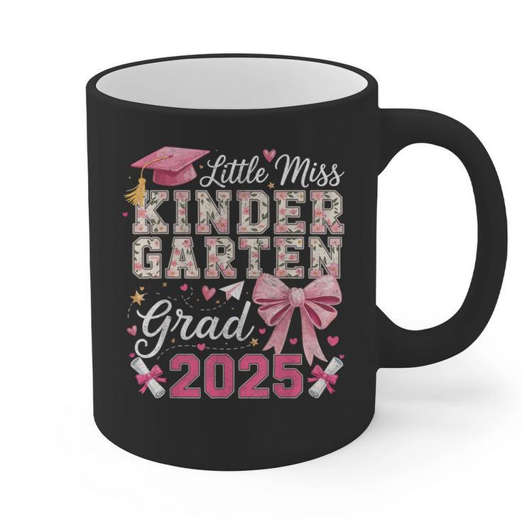 Girls Little Miss Kindergarten Grad 2025 Coquette Graduation Graphic Print Coffee Mug