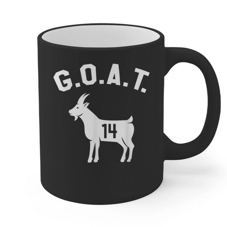 GOAT Number 14 Greatest Of All Time Dad Joke Graphic Print Coffee Mug