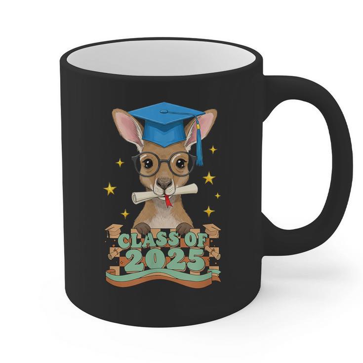 Graduate Kangaroo Class Of 2025 Kids Graduation Graphic Print Coffee Mug