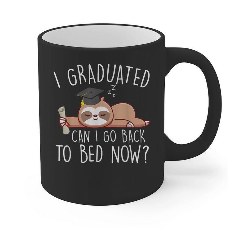 I Graduated Can I Go Back To Bed Now Shirts Graduation Graphic Print Coffee Mug