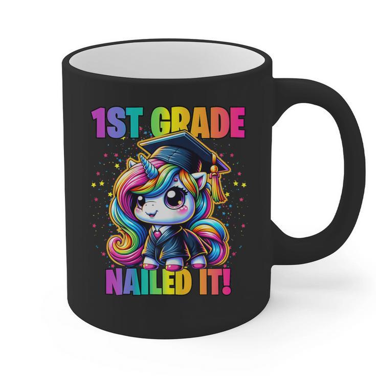 Graduation 1st Grade Unicorn Nailed It Girls Grad Magical Graphic Print Coffee Mug