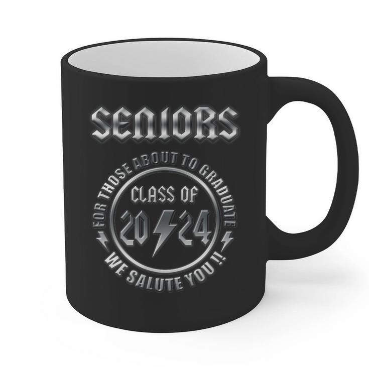 Graduation 2024 Rock & Roll Style Senior Graphic Print Coffee Mug