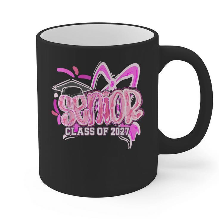 Graduation 2027 Senior 2027 Class Of 2027 Coquette Pink Girl Graphic Print Coffee Mug