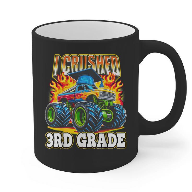 Graduation 3rd Grade Monster Truck Boys I Crushed Grad Graphic Print Coffee Mug