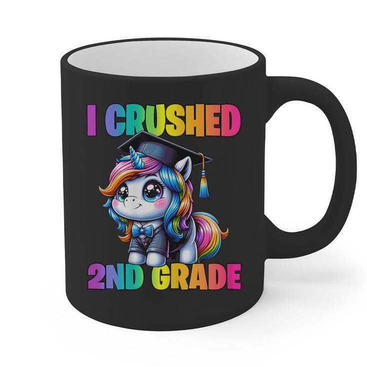 Graduation I Crushed 2nd Grade Unicorn Girls Grad Magical Graphic Print Coffee Mug