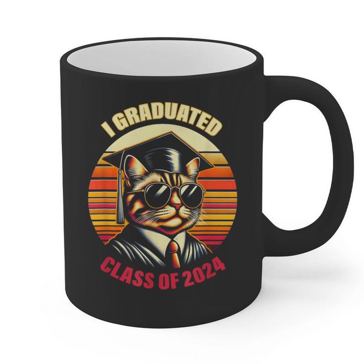 Graduation Day 2024 Graduate For School Degree College Cat Men Women Graphic Print Coffee Mug