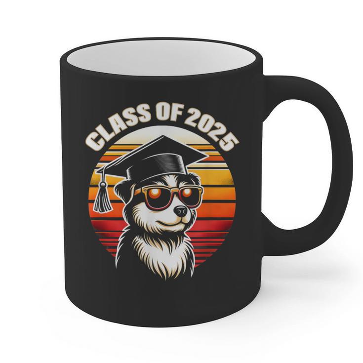 Graduation Day 2025 Graduate Class School Degree College Dog Graphic Print Coffee Mug